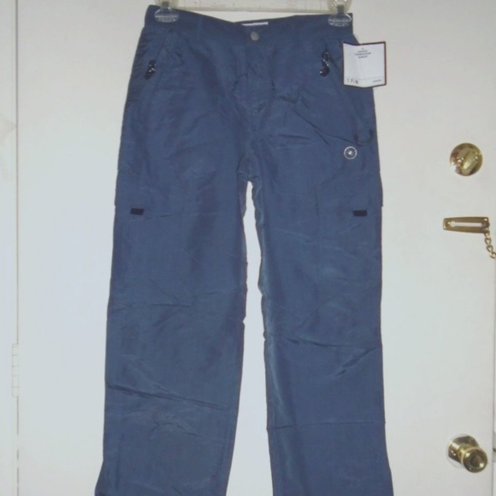 Vintage Rare Nylon Zipper Pockets Drawstring Zipper legs Cargo Pants